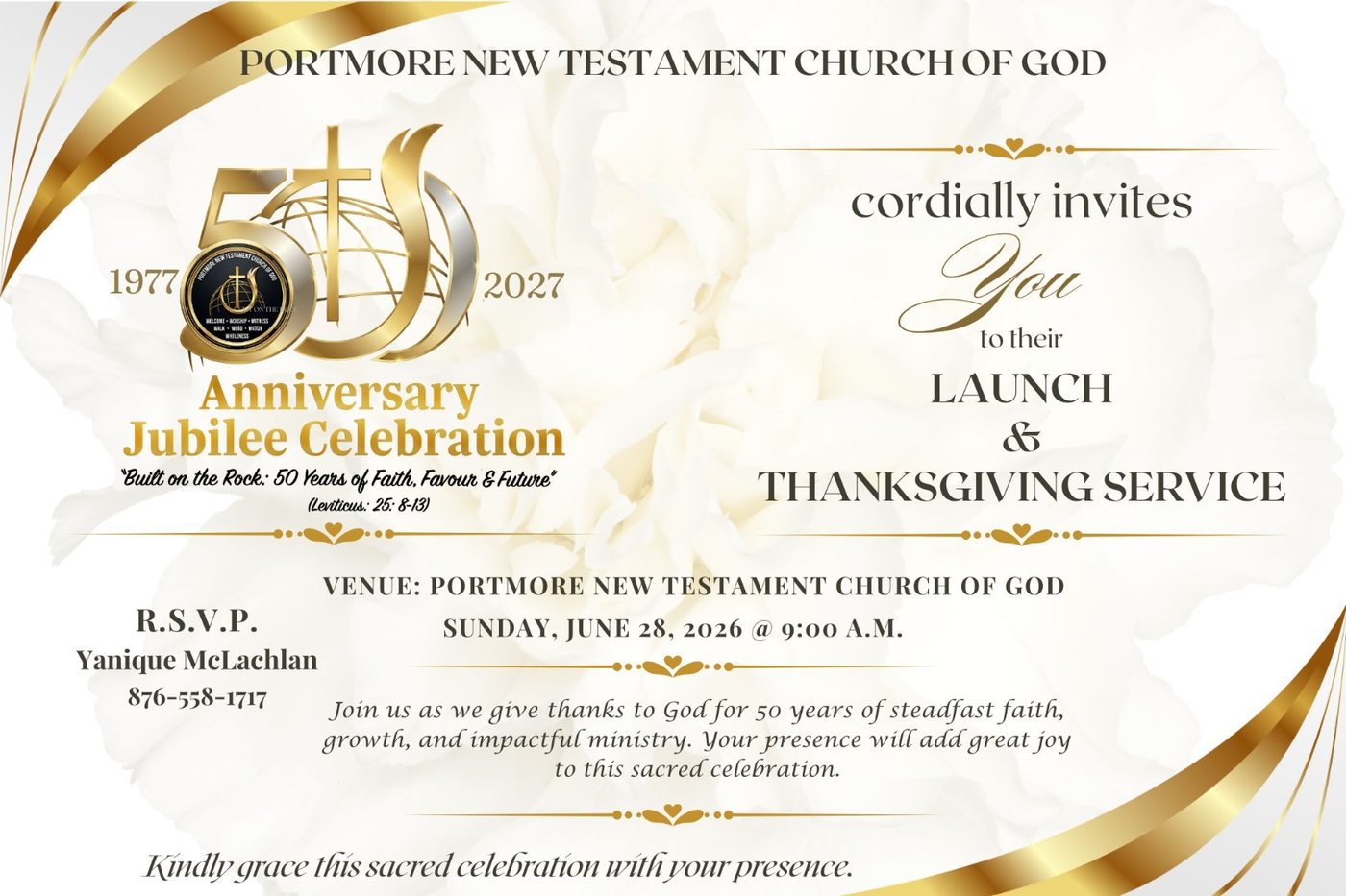 Jubilee launch service invitation